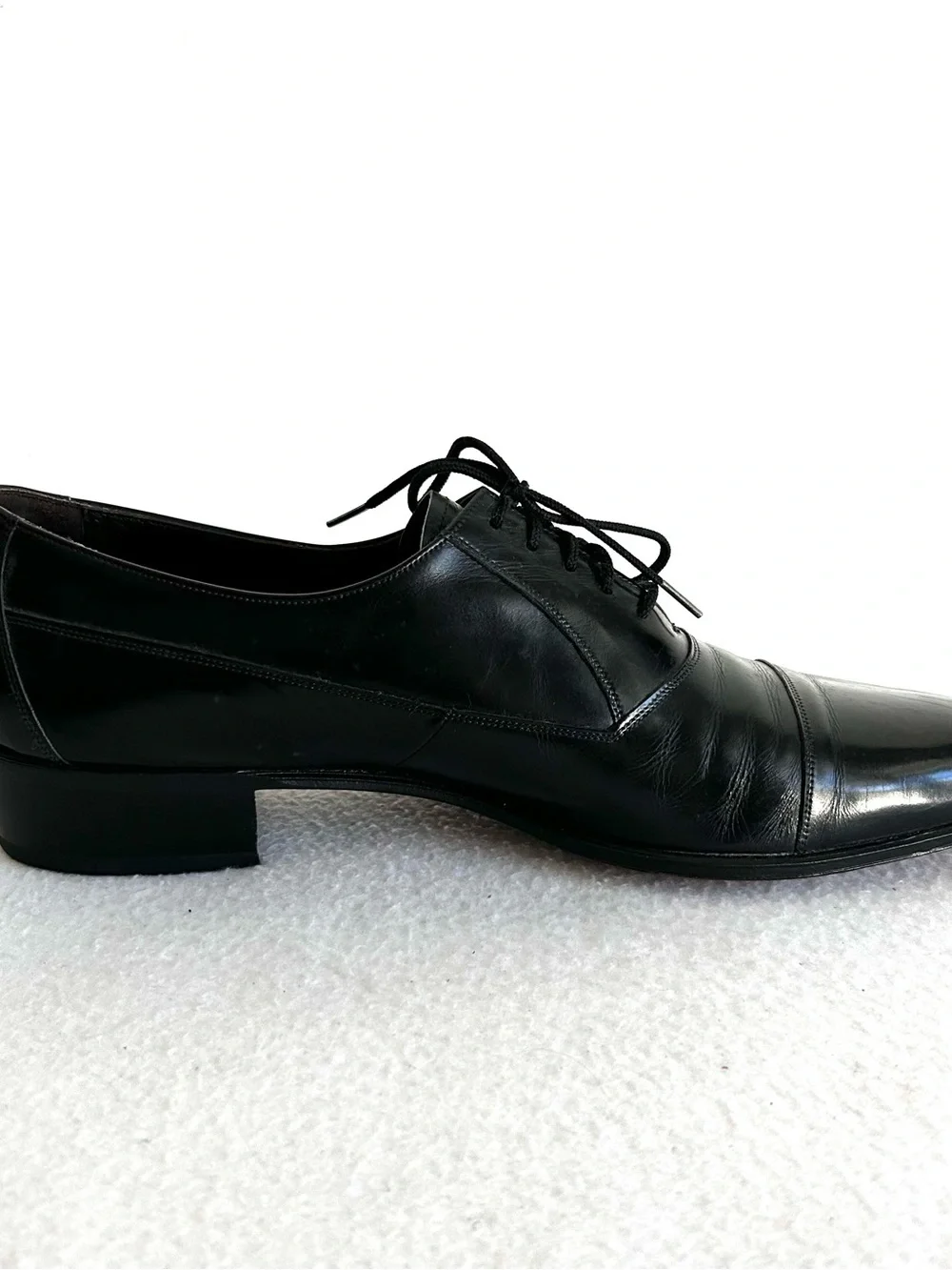 Vintage Florsheim Cap Toe Oxford Black Shoes Men's Size US 9B